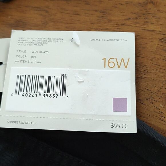 Liz Claiborne Sloane black capris shorts Sz 16W - Picture 6 of 6